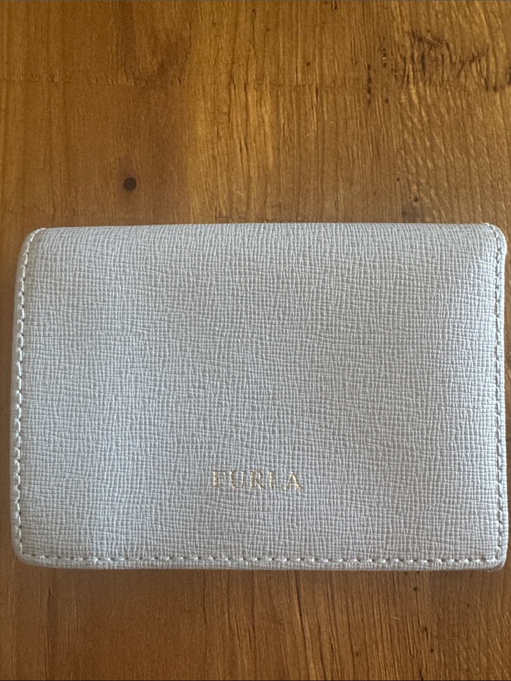 Furla  Textured Leather Card Case with Gold Logo